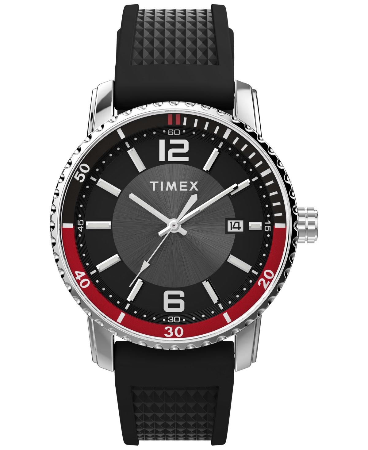 Shop Timex Men's Quartz Dress Analog Black Silicone Strap 41mm Round Watch