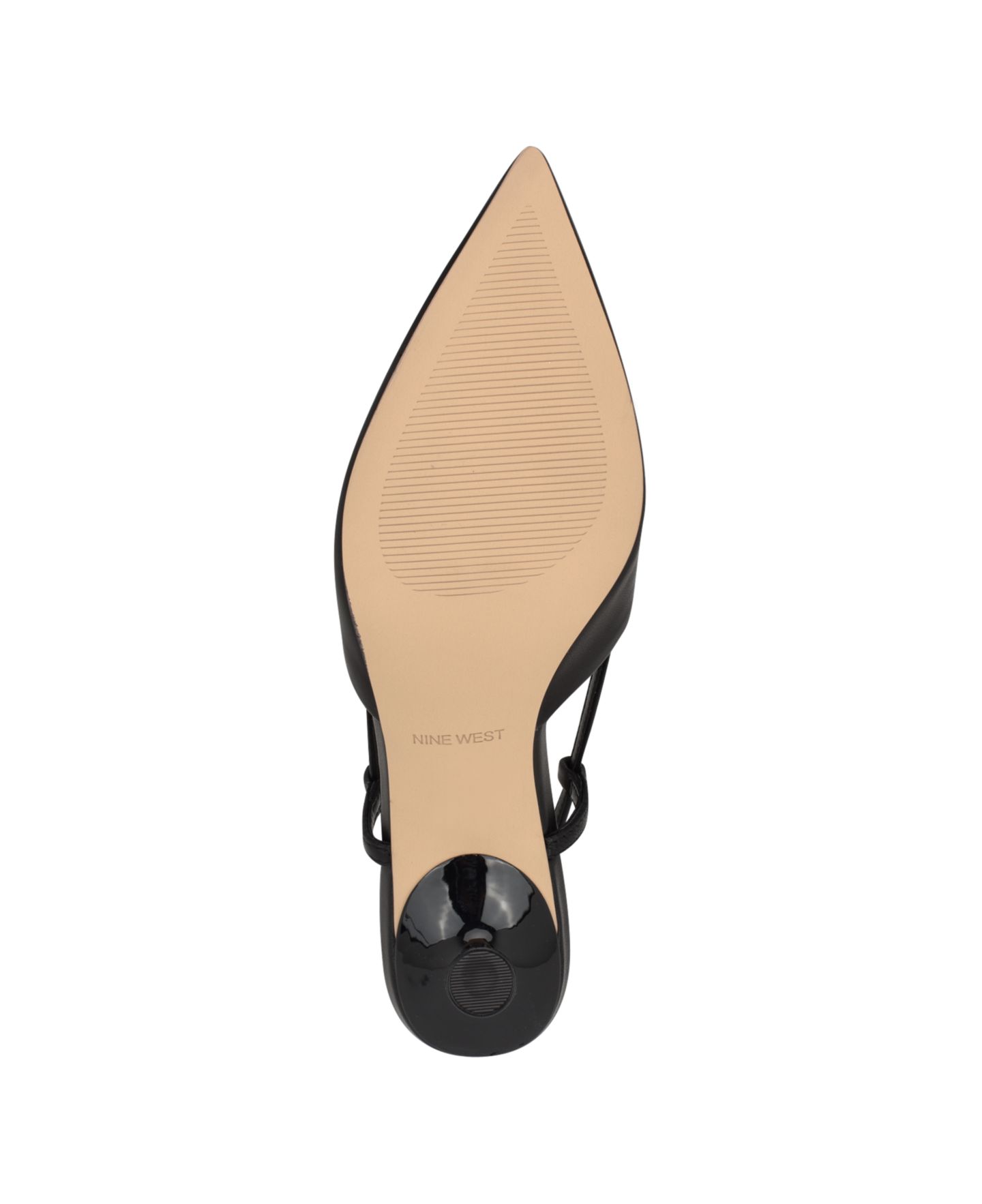 Женские туфли Nine West Rhonda Kitten Heel Slingback Pumps, цвет: Чёрный кожаный — фото 5