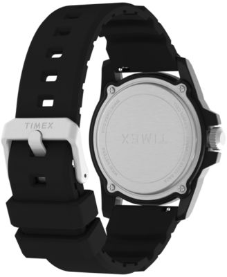 Men's Main Street Quartz Black Silicone Strap 42mm Round Watch