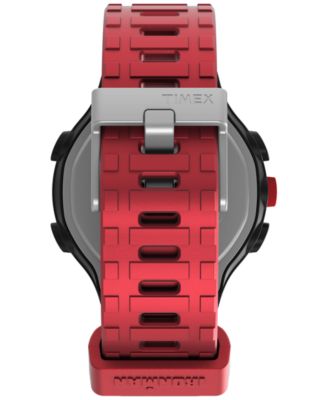 Unisex Ironman T200 Quartz Digital Red Silicone Strap 42mm Round Watch