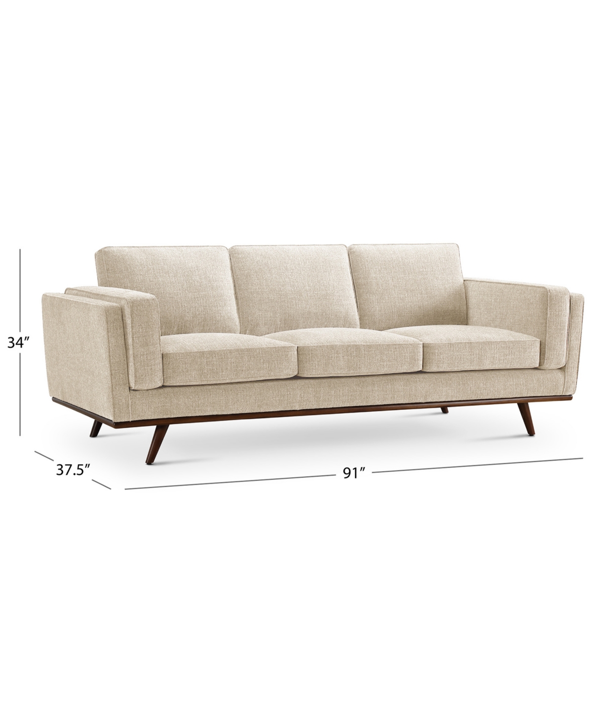 ABBYSON LIVING VENICE 91" MODERN FABRIC SOFA 