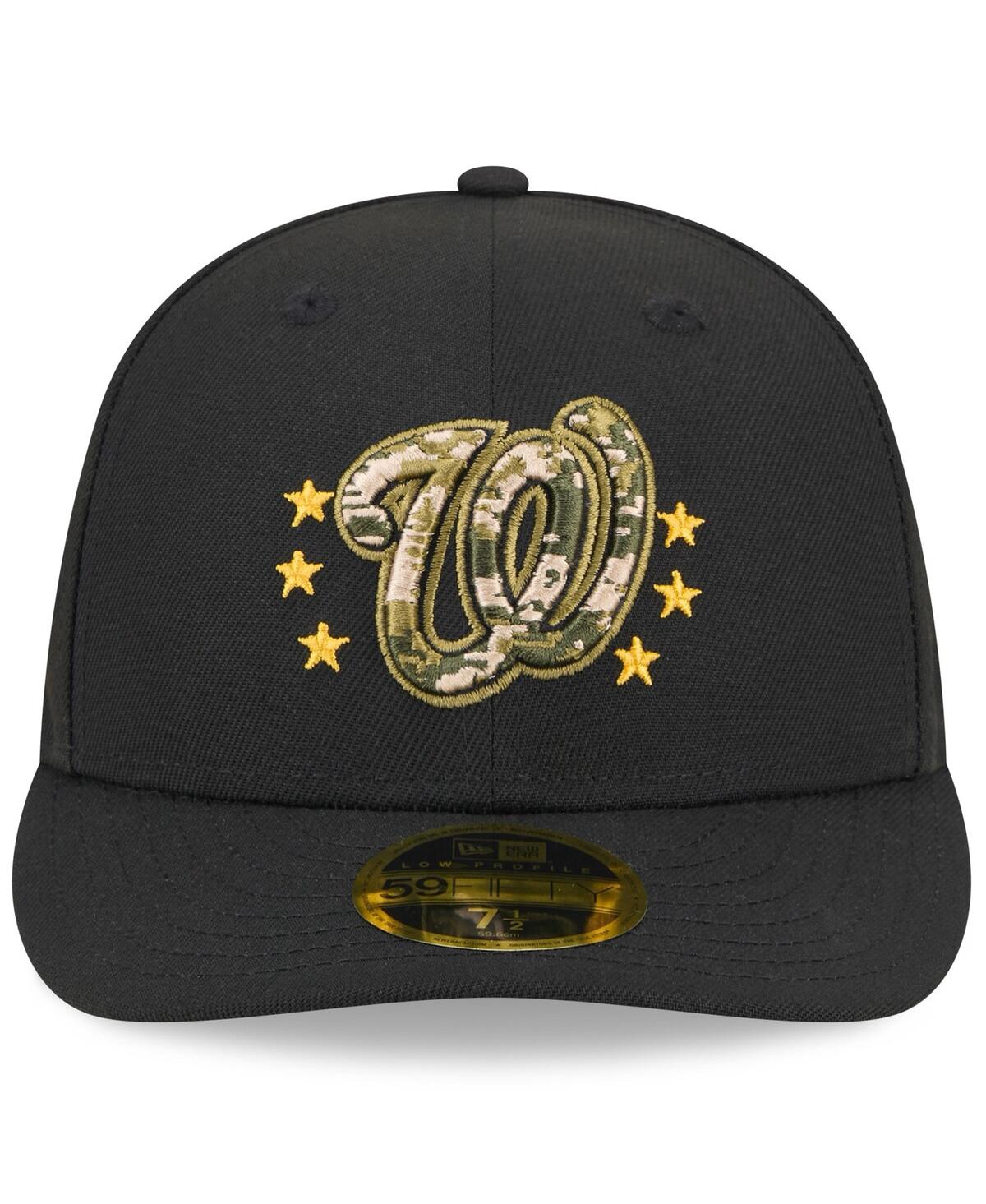 New Era Men's Black Washington Nationals 2024 Armed Forces Day Low Profile 59fifty Fitted Hat In Black