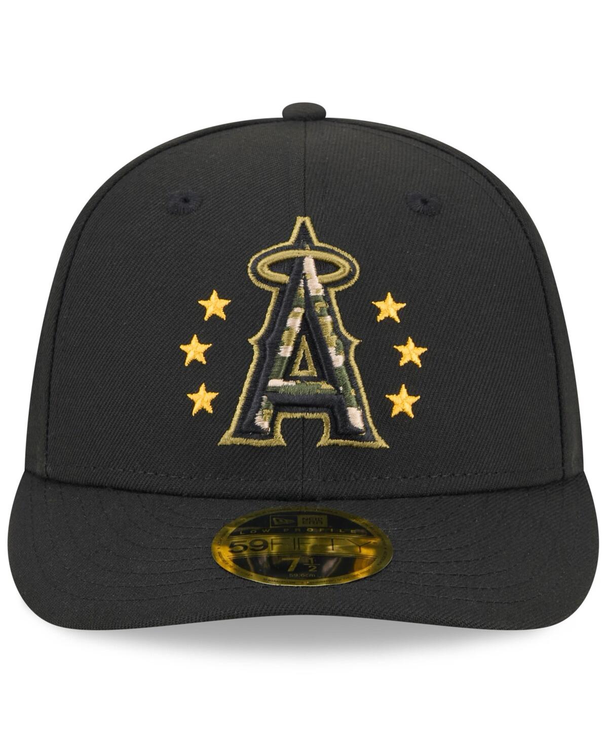 NEW ERA MEN'S BLACK LOS ANGELES ANGELS 2024 ARMED FORCES DAY LOW PROFILE 59FIFTY FITTED HAT 