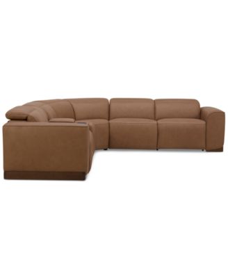 Lovro 6-Pc. Leather Sectional with 3 Power Motion Chairs & 1 Console, Created for Macy's
