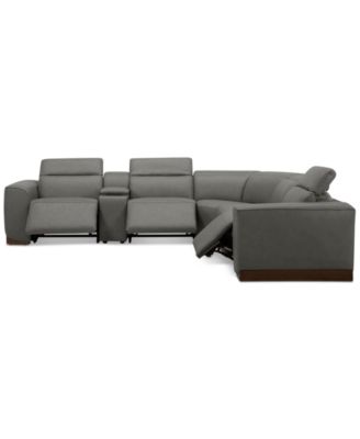 Lovro 6-Pc. Leather Sectional with 3 Power Motion Chairs & 1 Console, Created for Macy's