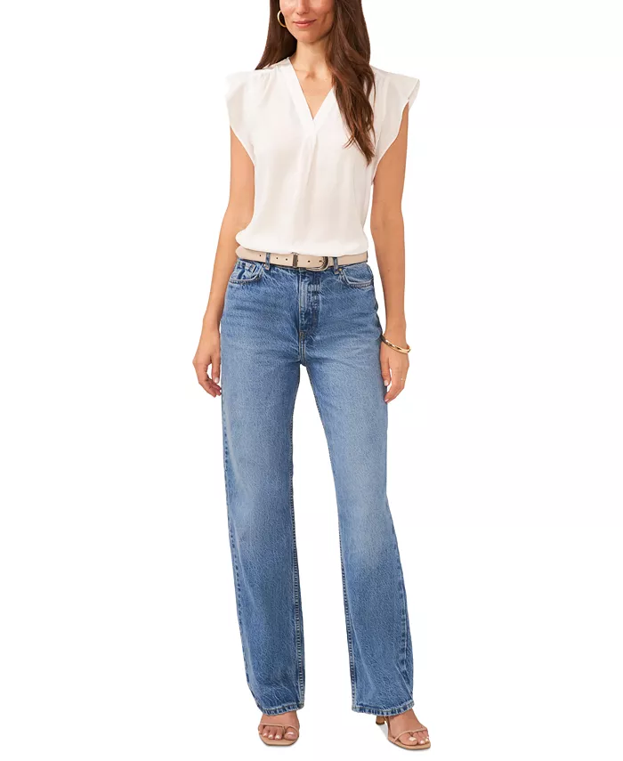 Women's V-Neck Short-Ruffle-Sleeve Top - thumbnail 2