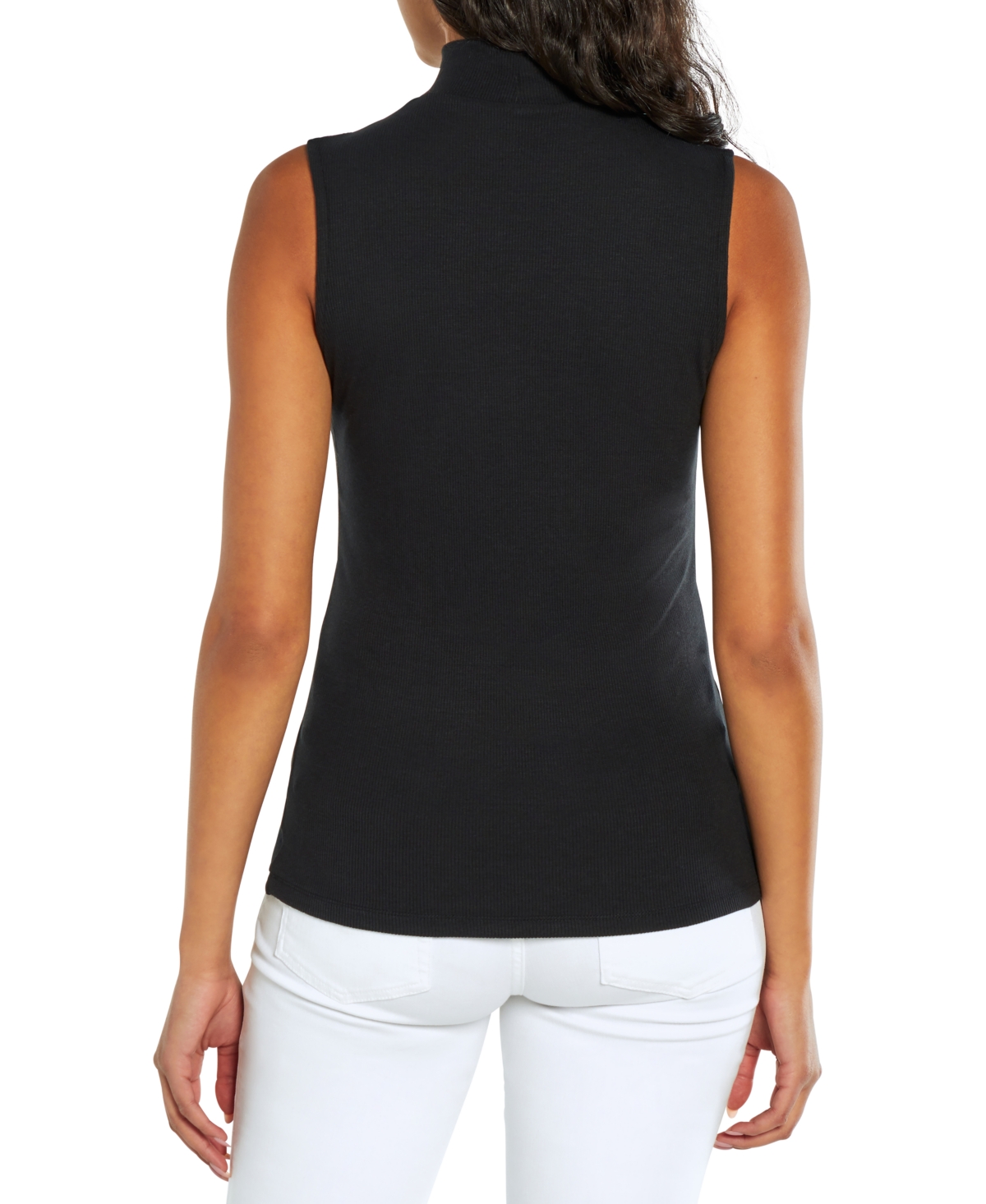 Three Dots Women's Ribbed Mock-Neck Tank Top