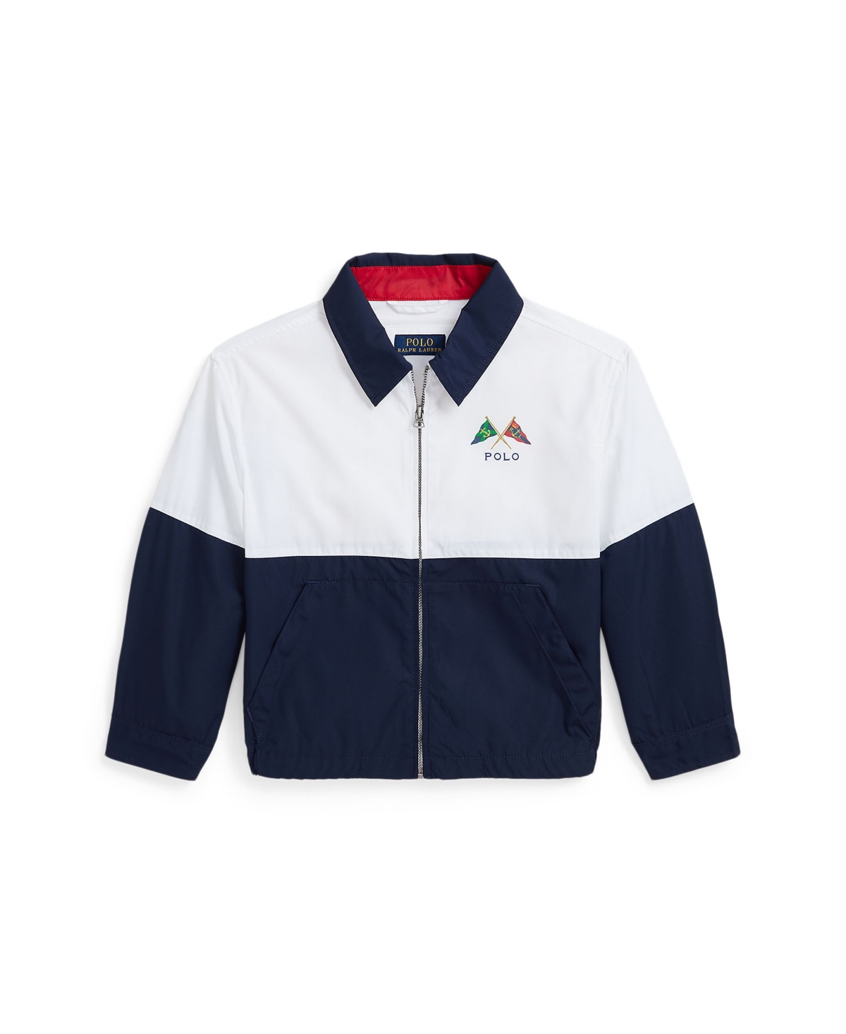 Shop Polo Ralph Lauren Toddler And Little Boys Bayport Nautical Water-resistant Jacket In Newport Navy,white