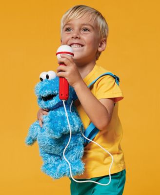 Plush Toy Karaoke Backpack with Microphone, Speaker, Songs Sound Effects, Sesame Street Cookie Monster