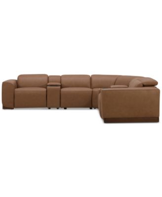Lovro 6-Pc. Leather Sectional with 2 Power Motion Chairs & 2 Consoles, Created for Macy's