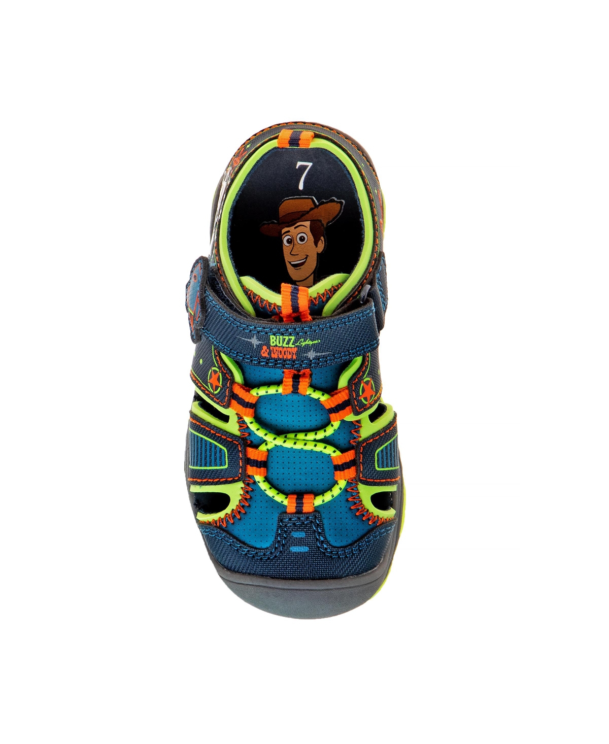 Disney Pixar Toddler Boys Toy Story Sports Sandals In Navy,lime
