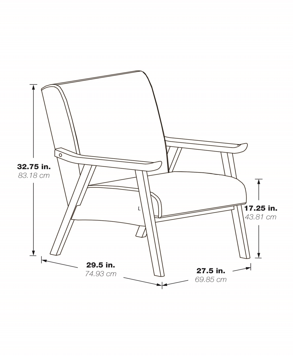 Osp Home Furnishings Office Star Weldon Armchair In Graphite Fabric With Black Finished Frame In Graphite