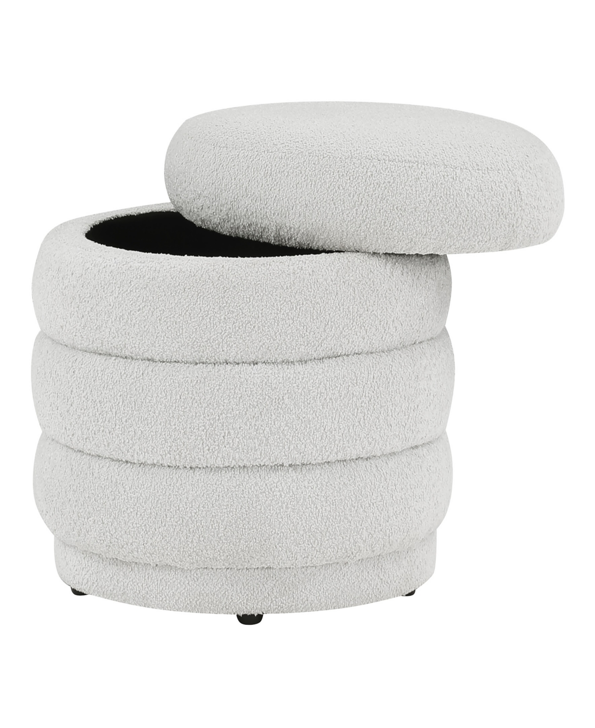 Osp Home Furnishings Office Star Cecil Storage Ottoman-parchment Sherpa Fabric In Natural