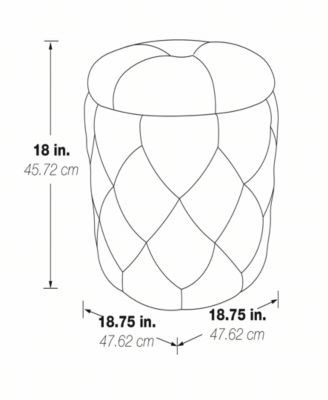 Office Star Erindale Round Storage Ottoman in Pine Fabric