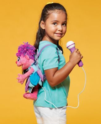 Plush Toy Karaoke Backpack with Microphone, Speaker, Songs Sound Effects, Sesame Street Abby Caddaby