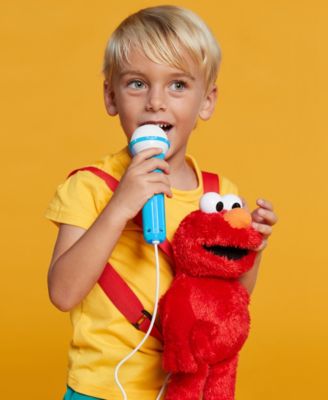 Plush Toy Karaoke Backpack with Microphone, Speaker, Songs Sound Effects, Sesame Street Elmo