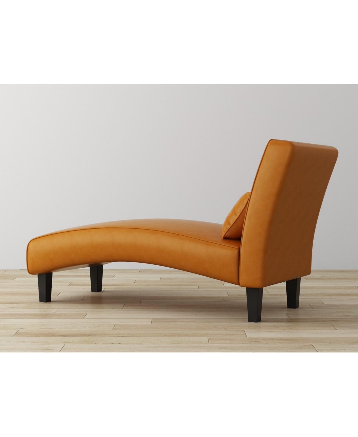 Gold Sparrow Newport 23.5" Pu Leather Channel Tufted Chaise Lounge, Created For Macy's In Butterscotch