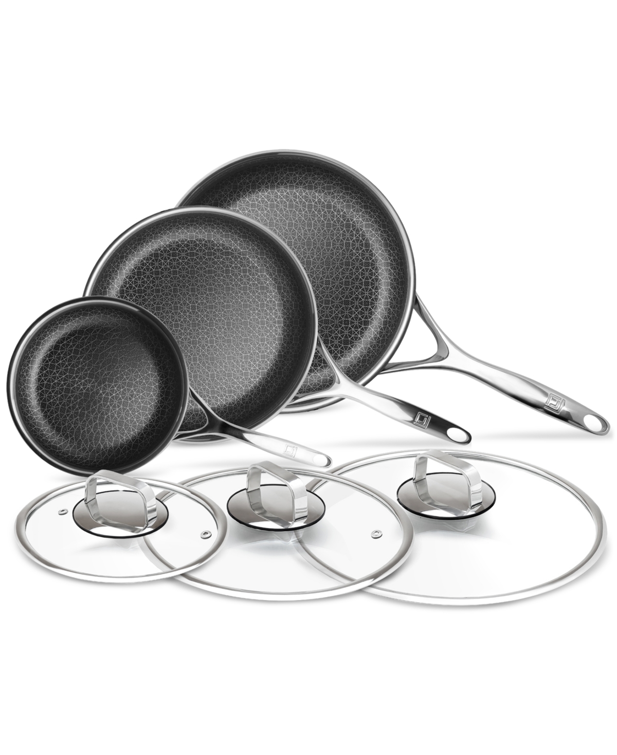 Livwell Diamondclad By  6-pc. Hybrid Nonstick Frying Pan Set In Silver
