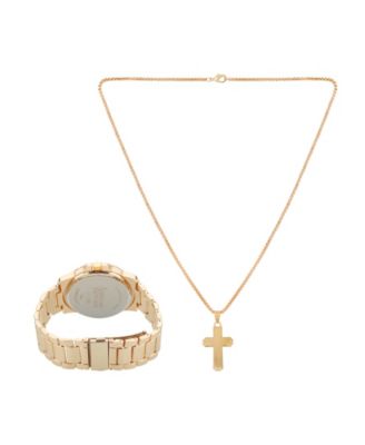 Men's Quartz Gold Alloy Watch 42mm Gift Set