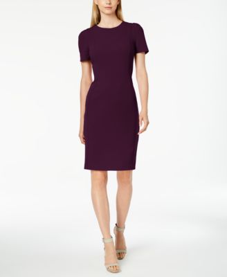 Women's Round-Neck Short-Sleeve Sheath Dress