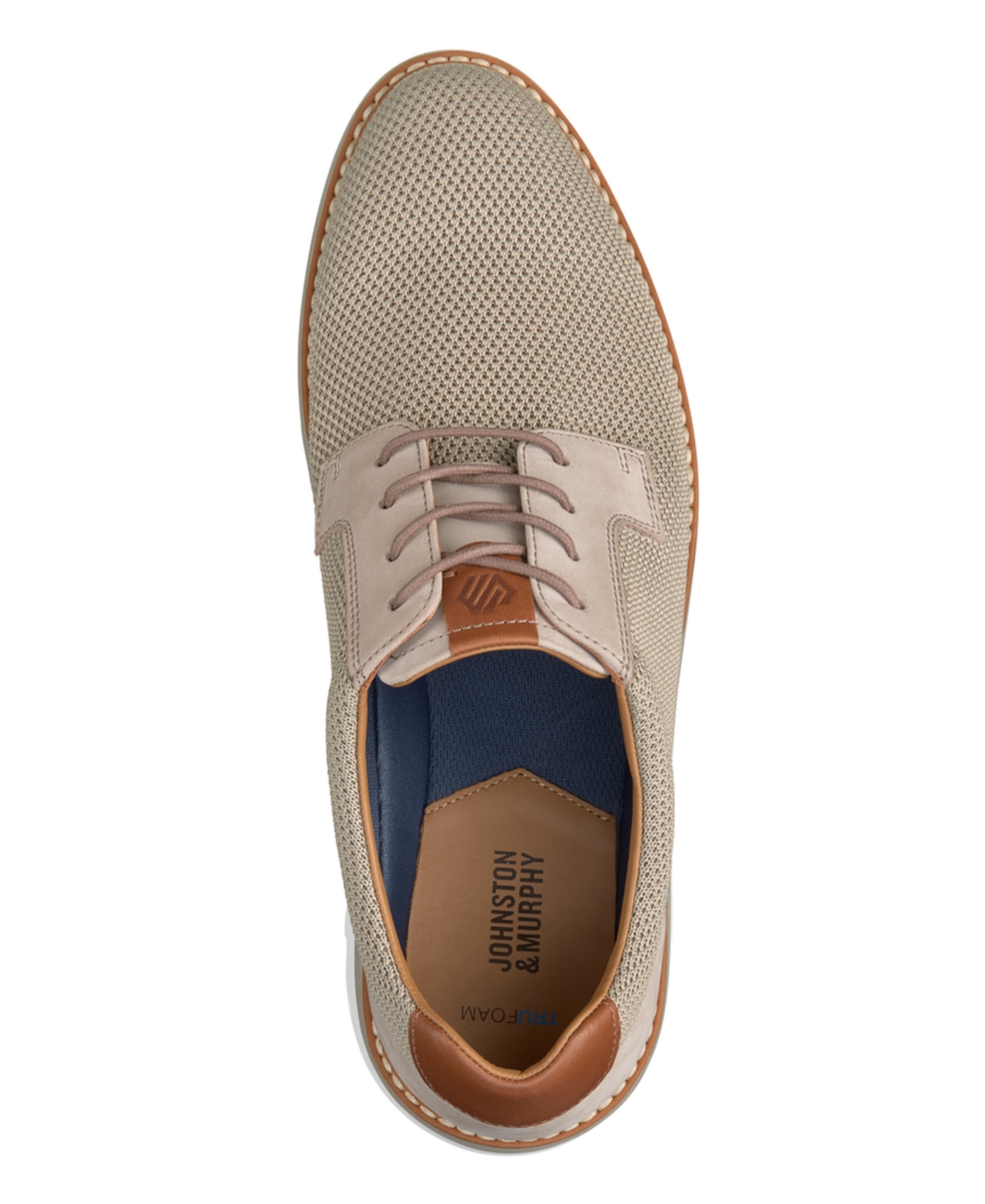 Shop Johnston & Murphy Men's Braydon Knit Plain Toe Casual Lace Up Sneakers In Taupe