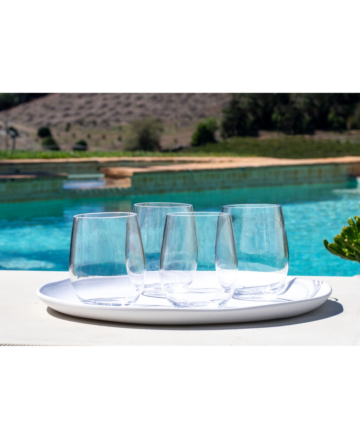 Tarhong Tritan Montana Stemless Drinkware Set 18 Oz., Set Of 8 In Clear