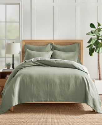 Washed Linen Solid Duvet Cover, Full/Queen