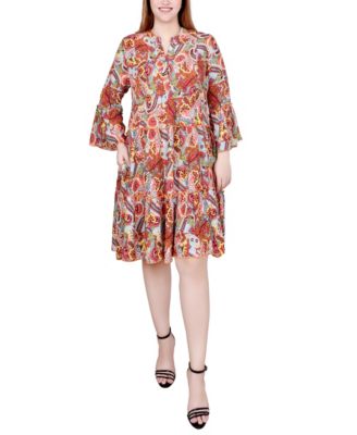 Petite 3/4 Sleeve Tiered Dress