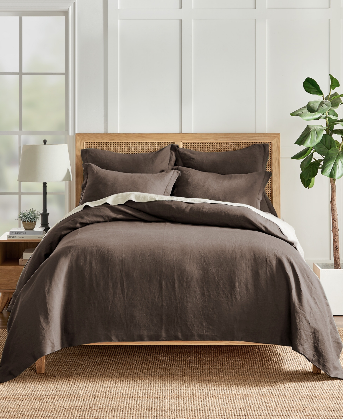 Levtex Washed Linen Solid Duvet Cover, Twin/twin Xl In Brown