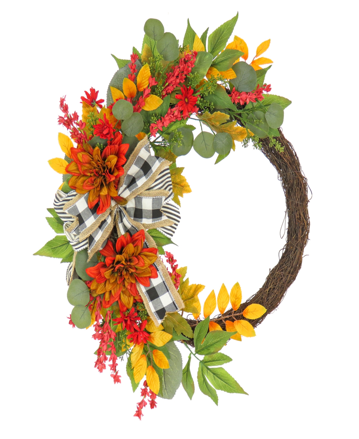24" Harvest Wreath Decoration - Orange