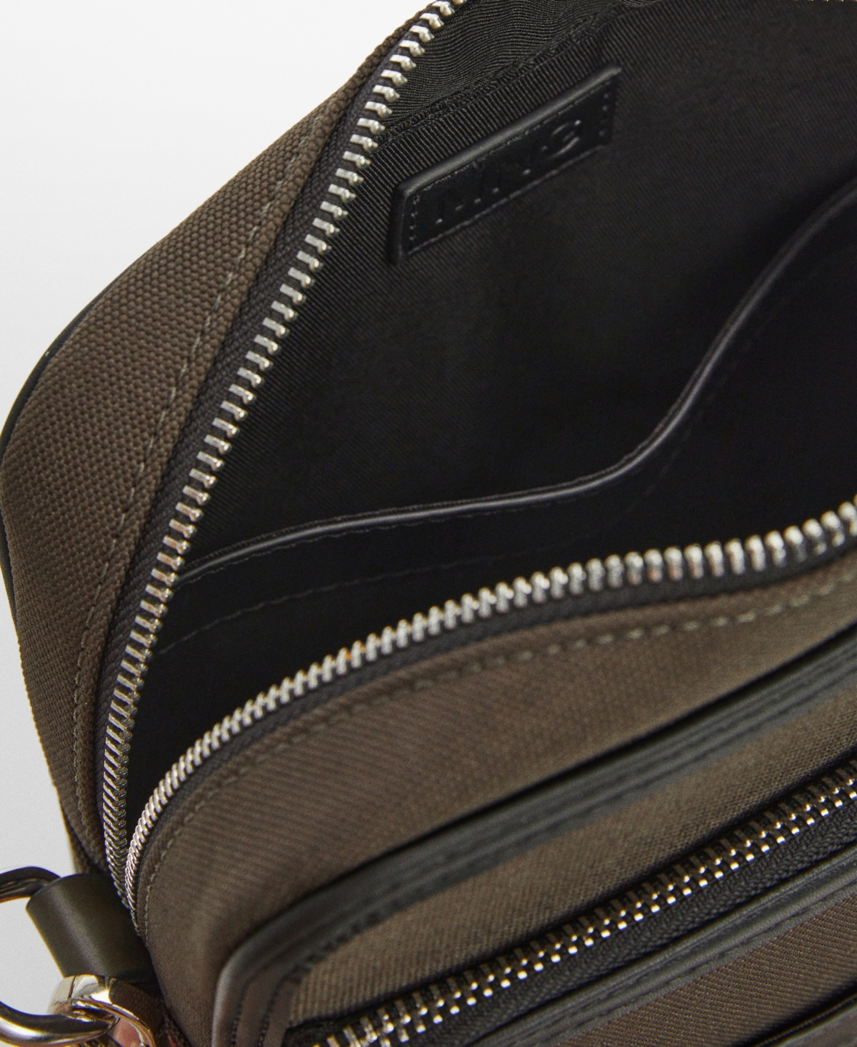 Shop Mango Men's Leather-effect Shoulder Bag In Khaki