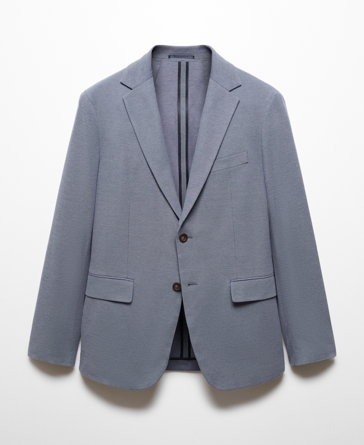 Shop Mango Men's Structured Slim Fit Cotton Blazer In Blue