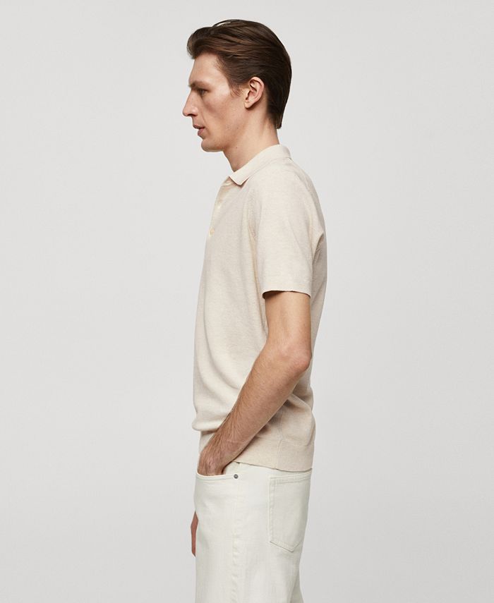 MANGO Men's Short-Sleeved Knitted Polo Shirt - Macy's
