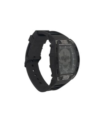 Men's Matte Black Plastic Strap Watch 42mm