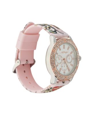 Women's Quartz Matte Pink Silicone Strap Analog Watch 38mm