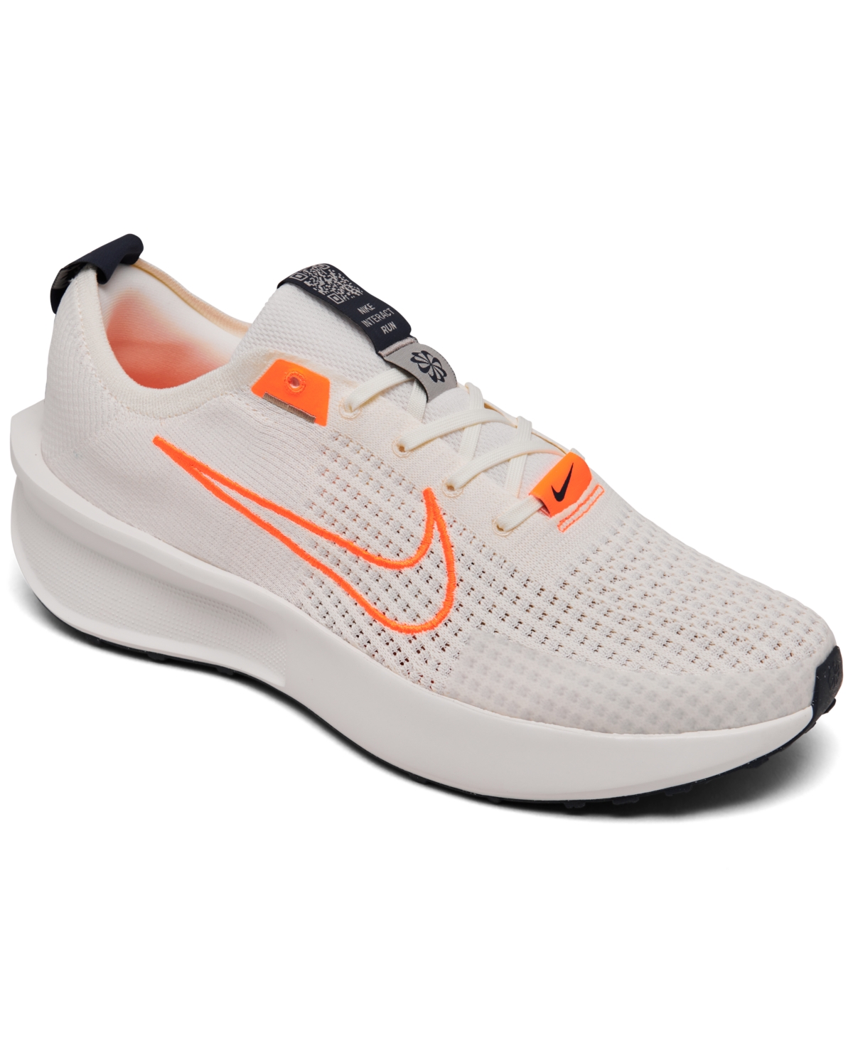 Shop Nike Men's Interact Run Running Sneakers From Finish Line In Sail,orange