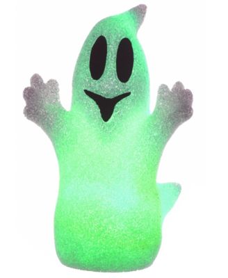 9" White Ghost Decoration, LED Lights, Changes Color, Halloween Collection