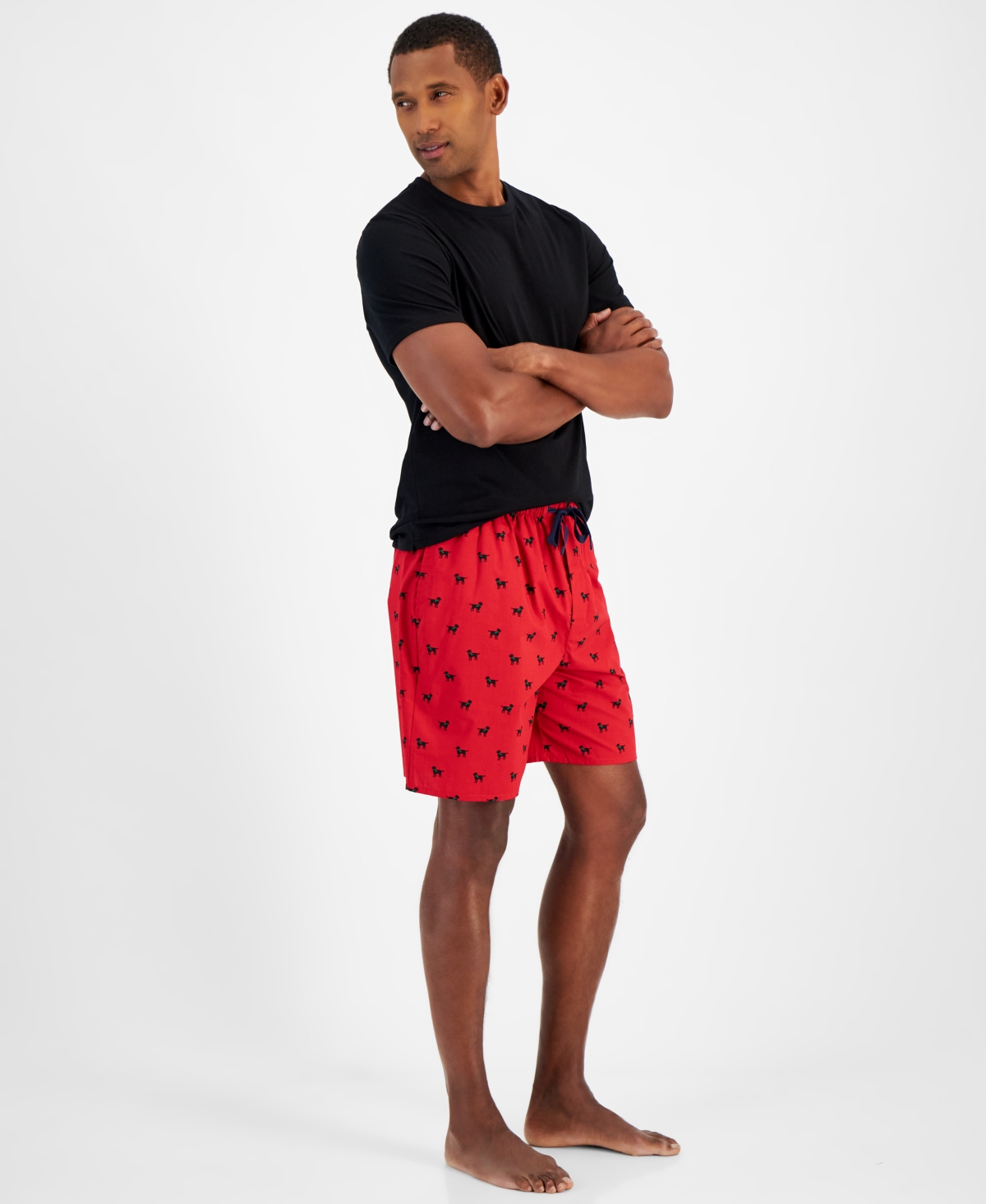 Club Room Men's Solid T-Shirt & Woven Plaid Boxer Set, Created for Macys