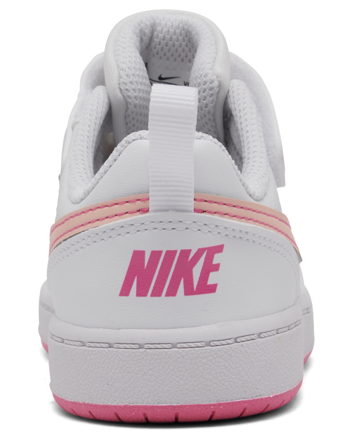 Shop Nike Toddler Girl's Court Borough Low Recraft Fastening Strap Casual Sneakers From Finish Line In White,pink