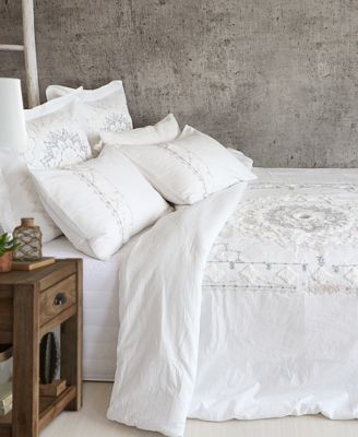 Levtex Harleson Medallion Embroidered Duvet Cover Sets In White