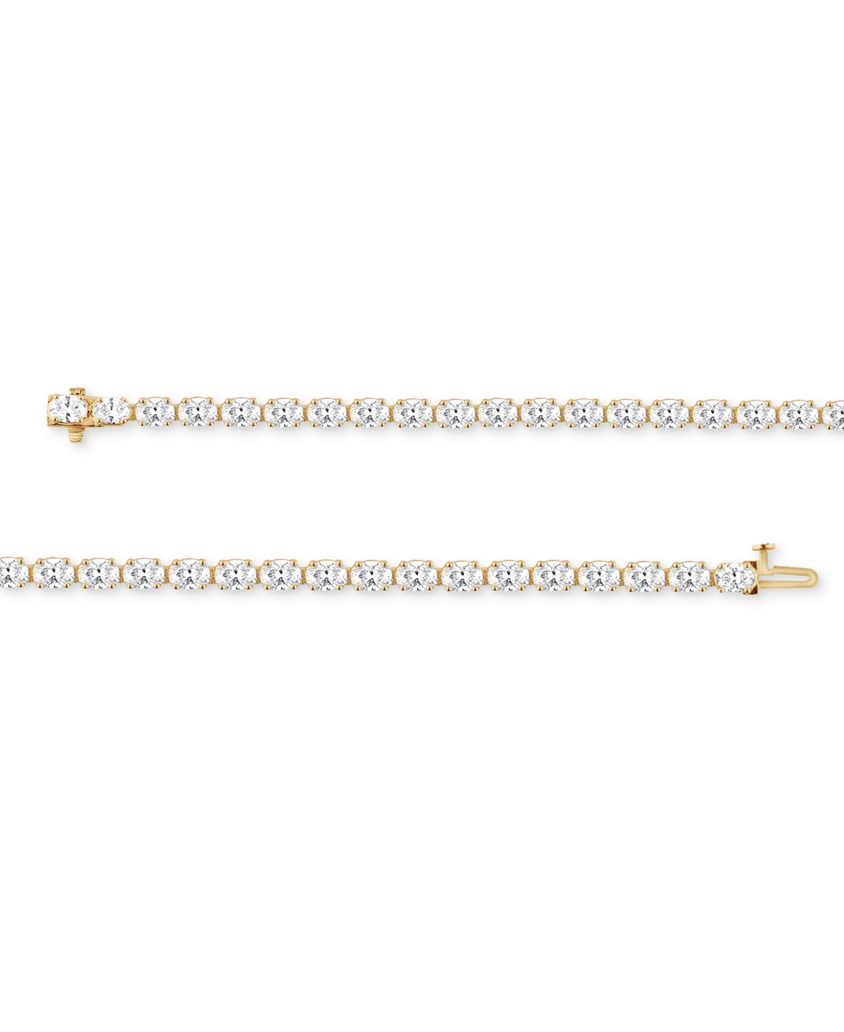 Badgley Mischka Lab Grown Diamond Oval-Cut Tennis Bracelet (9 ct. t.w.) in 14k White, Yellow or Rose Gold