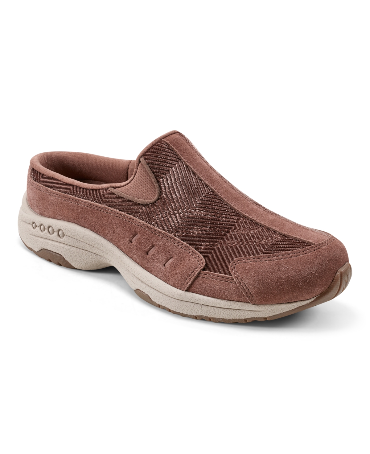 Easy Spirit Women's Traveltime Round Toe Casual Slip-on Mules In Dark Taupe