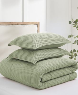 Mills Waffle Textured 3-Pc. Comforter Set, Full/Queen