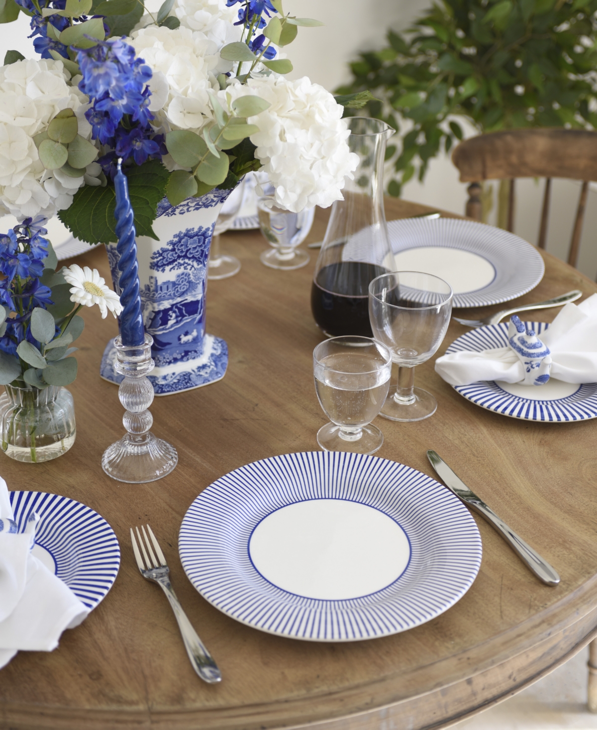 Spode Blue Italian Steccato Dinner Plates, Set Of 4 In Blue