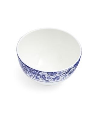 Blue Italian Brocato Rice Bowls, Set of 4
