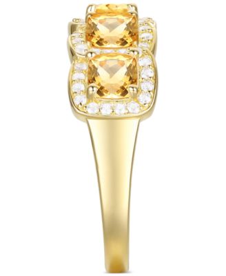 Amethyst (1-1/4 ct. t.w.) & Lab-Grown White Sapphire (1/3 ct. t.w.) Ring in 14k Gold-Plated Sterling Silver (Also in Citrine & Lab-Grown Opal)