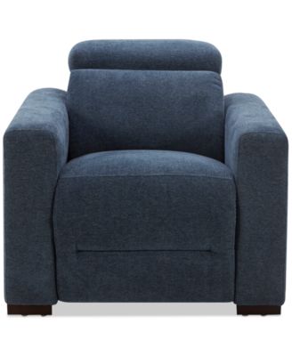 Macy's Nevio Fabric Power Headrest Sectional Collection Created For Macys In Midnight