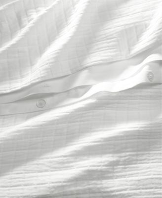LAST ACT! Organic Cotton Check Matelass&eacute; 3-Pc. Comforter Set, King, Exclusively at Macy’s
