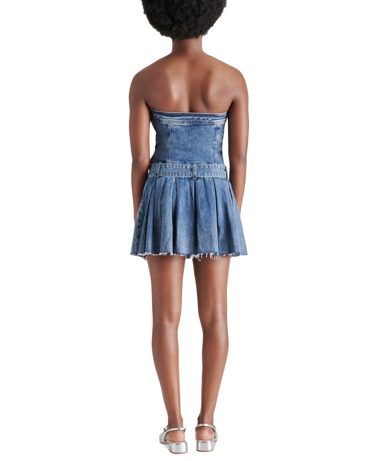 Steve Madden Rowe Strapless Denim Minidress In Blue Denim