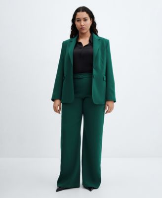 MANGO Women's Straight-Fit Suit Blazer